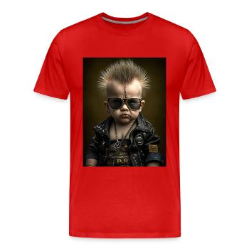 Cooles Punk Baby - Männer Premium Bio T-Shirt - Rot - Vorne - Damien (186cm)