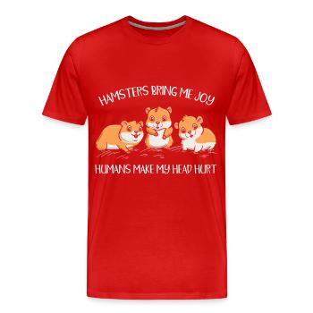 People give me headaches - Men's Premium Organic T-Shirt - red - Front - Damien (186cm)