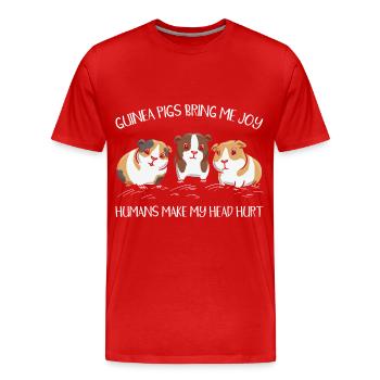 Rongeur Guinée Amoureux Guinée - T-shirt bio Premium Homme - rouge - Devant - Damien (186cm)