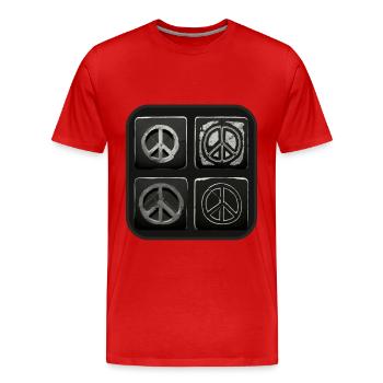 Place du symbole de la paix - T-shirt bio Premium Homme - rouge - Devant - Damien (186cm)