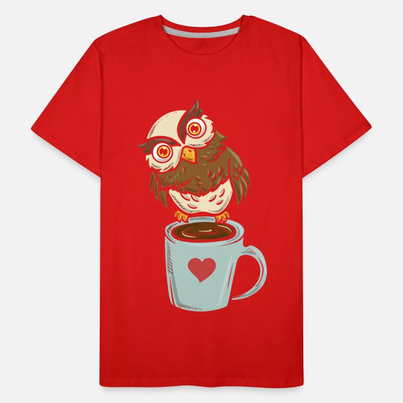 Caffeinated Night Bird Caffeine Men's Premium Organic T-Shirt