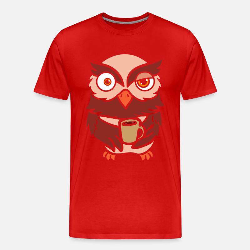 Tier Kaffee Eulenflüsterer - Männer Premium Bio T-Shirt - Rot