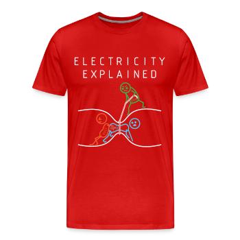 Schéma électrique électricité - T-shirt bio Premium Homme - rouge - Devant - Damien (186cm)