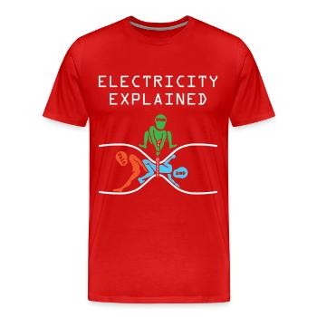 Electron physics - Men's Premium Organic T-Shirt - red - Front - Damien (186cm)