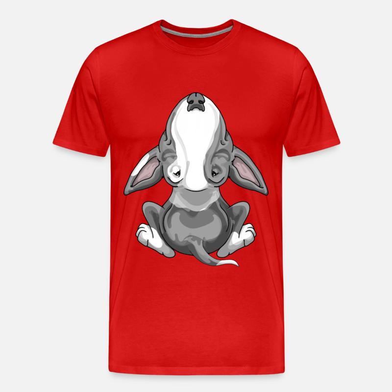 Bullterrier bekämpft graue Flecken - Männer Premium Bio T-Shirt - Rot