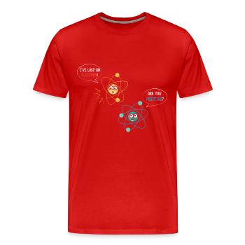 I lost an electron - Men's Premium Organic T-Shirt - red - Front - Damien (186cm)
