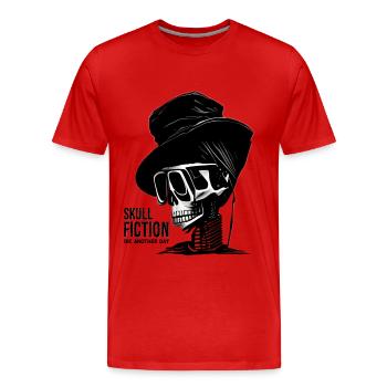 Skull Fiction Totenkopf Schädel - T-shirt bio Premium Homme - rouge - Devant - Damien (186cm)