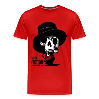 Skull Fiction Totenkopf Schädel - T-shirt bio Premium Homme - rouge - Devant - Damien (186cm)