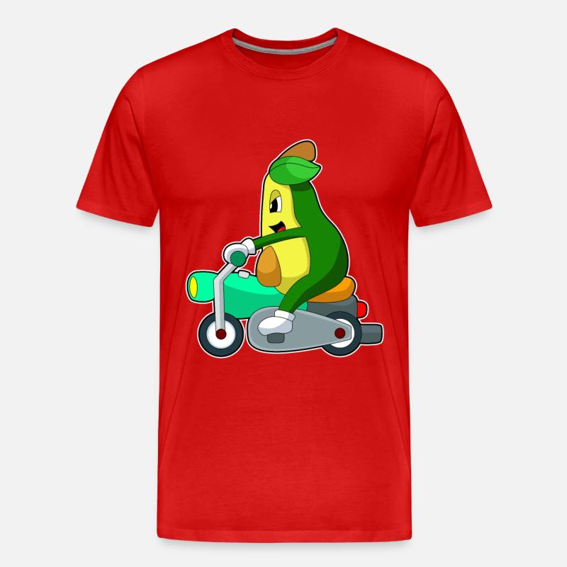 Avocado Motorrad - Männer Premium Bio T-Shirt - Rot