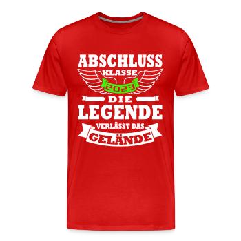 Abschlussklasse 2023 Abitur 2023 - Männer Premium Bio T-Shirt - Rot - Vorne - Damien (186cm)