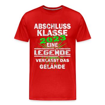 Abschlussklasse 2023 Abitur 2023 - Männer Premium Bio T-Shirt - Rot - Vorne - Damien (186cm)