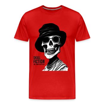 Crâne Fiction Crâne Art - T-shirt bio Premium Homme - rouge - Devant - Damien (186cm)