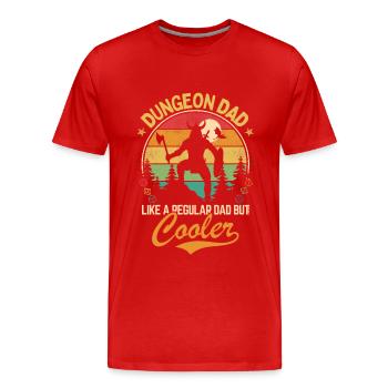 Donjon papa - Comme un père normal mais plus cool - T-shirt bio Premium Homme - rouge - Devant - Damien (186cm)