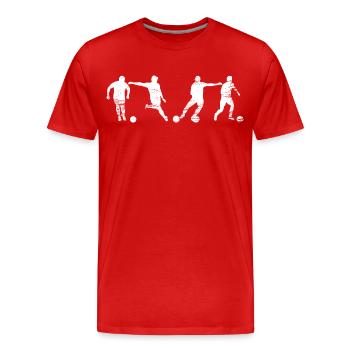 Fußballspieler - Männer Premium Bio T-Shirt - Rot - Vorne - Damien (186cm)