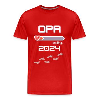 Opa 2024 loading... - Männer Premium Bio T-Shirt - Rot - Vorne - Damien (186cm)