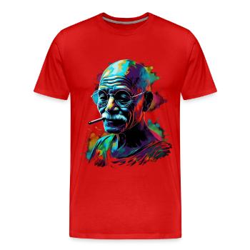 Nobel Peace Prize Laureate Mahatma Gandhi Gift - Men's Premium Organic T-Shirt - red - Front - Damien (186cm)
