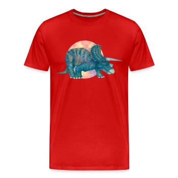 Ein wilder Dinosaurier - Männer Premium Bio T-Shirt - Rot - Vorne - Damien (186cm)