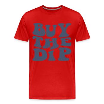 Achetez la trempette! Bleu rétro - T-shirt bio Premium Homme - rouge - Devant - Damien (186cm)