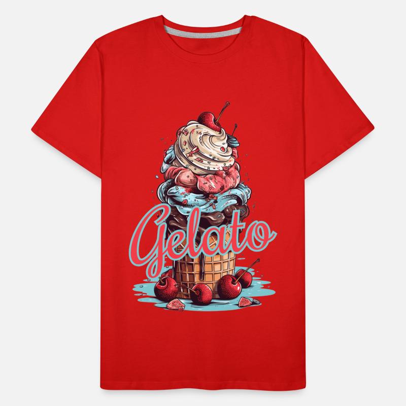 Gelato Eis Eiscreme Eisdiele Männer Premium Bio T-Shirt