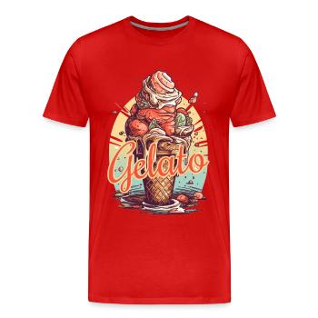 Gelato Eis Eiscreme Eisdiele - Männer Premium Bio T-Shirt - Rot - Vorne - Damien (186cm)
