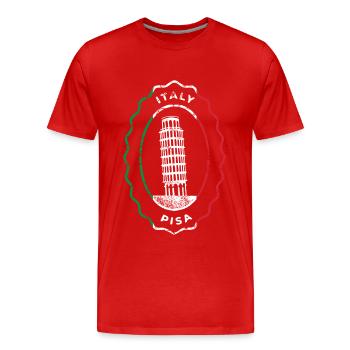 Italie Pise Italie La tour penchée de Pise Rome - T-shirt bio Premium Homme - rouge - Devant - Damien (186cm)
