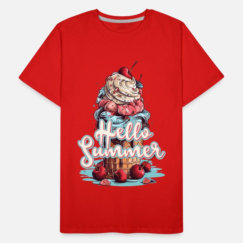 Hello Summer Eis Eiscreme Eisdiele Männer Premium Bio T-Shirt
