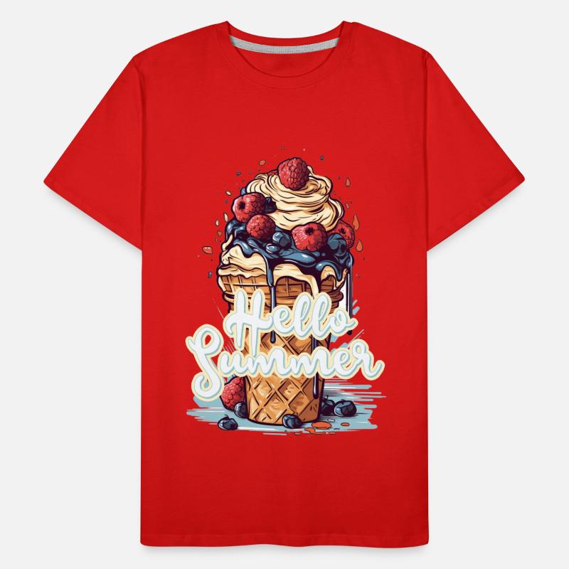 Hello Summer Eis Eiscreme Eisdiele Männer Premium Bio T-Shirt