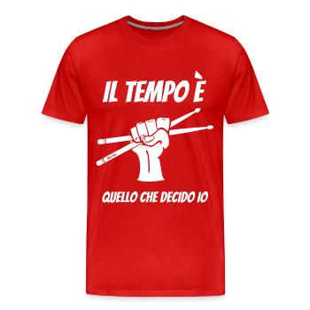 Il Tempo Quello Che Decido Io Strumento Drummstick - Männer Premium Bio T-Shirt - Rot - Vorne - Damien (186cm)