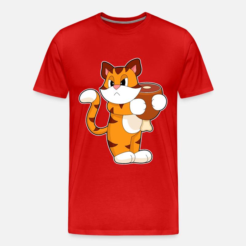 Tiger Fleisch - Männer Premium Bio T-Shirt - Rot