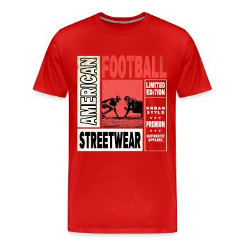 American Football Player Vintage Retro USA Sports - Men's Premium Organic T-Shirt - red - Front - Damien (186cm)