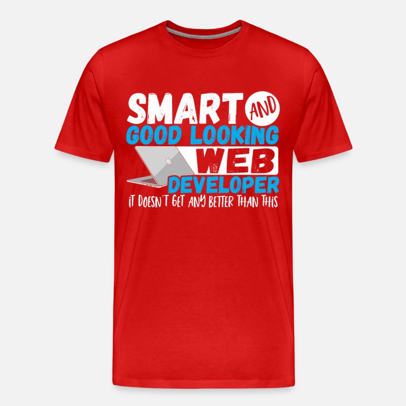 Programmierer Kluger und gut aussehender - Männer Premium Bio T-Shirt - Rot