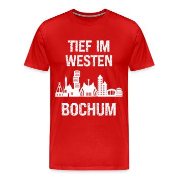 Au cœur de l’ouest Bochum Pott Charbon de la Ruhr Région de la Ruhr - T-shirt bio Premium Homme - rouge - Devant - Damien (186cm)