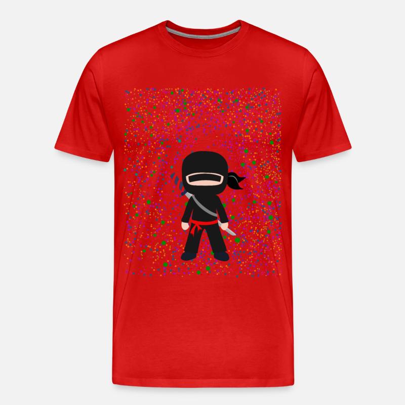 Ninja Dots - Männer Premium Bio T-Shirt - Rot