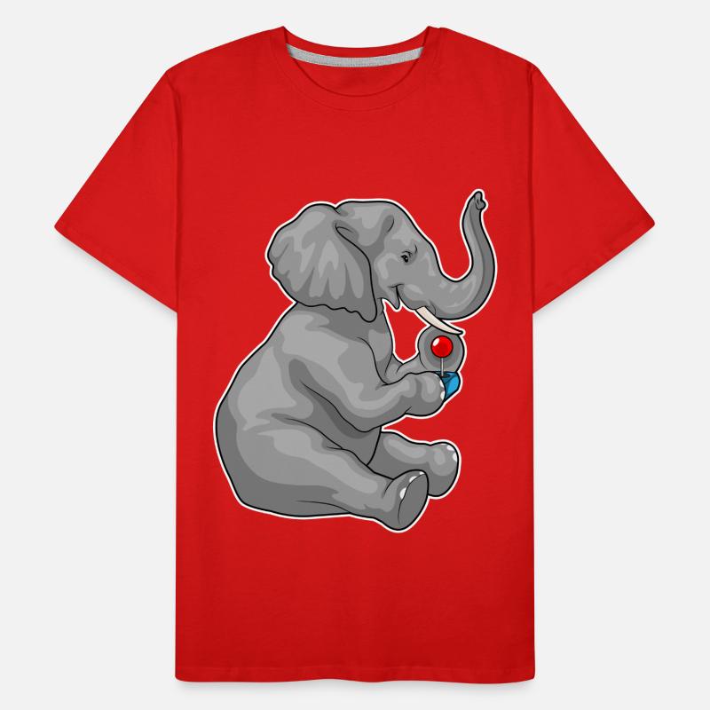 Elefant Gamer Controller Männer Premium Bio T-Shirt