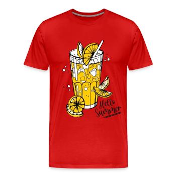 Boisson d’été Cocktail Plage Cadeau de vacances - T-shirt bio Premium Homme - rouge - Devant - Damien (186cm)