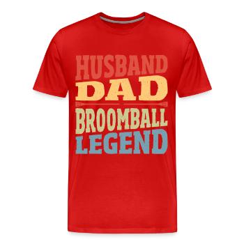 Mari Père Balai Légende Balai Balai - T-shirt bio Premium Homme - rouge - Devant - Damien (186cm)