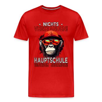 Hauptschule bestanden - Schulabschluss - Männer Premium Bio T-Shirt - Rot - Vorne - Damien (186cm)
