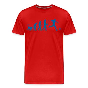 Evolution of a Soccer Player - Männer Premium Bio T-Shirt - Rot - Vorne - Damien (186cm)