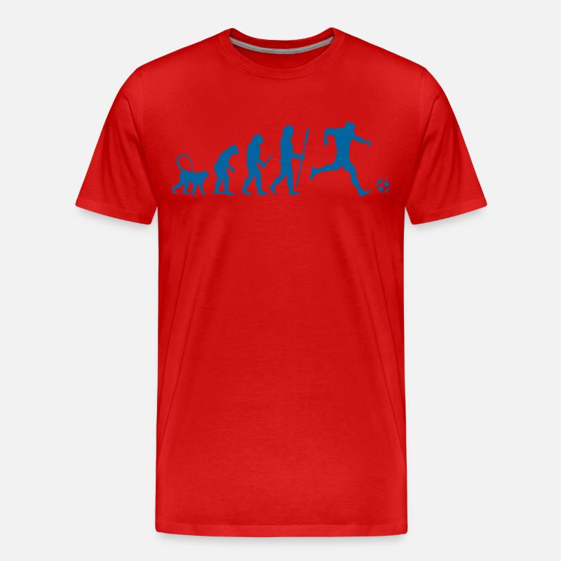 Evolution of a Soccer Player - Männer Premium Bio T-Shirt - Rot