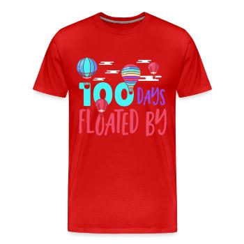 100 Days Floated By 100 Days of School 100th Day - Men's Premium Organic T-Shirt - red - Front - Damien (186cm)