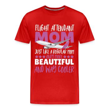 Flight Attendant Mom Genau wie eine normale Mom - Männer Premium Bio T-Shirt - Rot - Vorne - Damien (186cm)