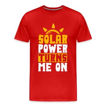 L’énergie solaire me tourne vers les énergies renouvelables - T-shirt bio Premium Homme - rouge - Devant - Damien (186cm)