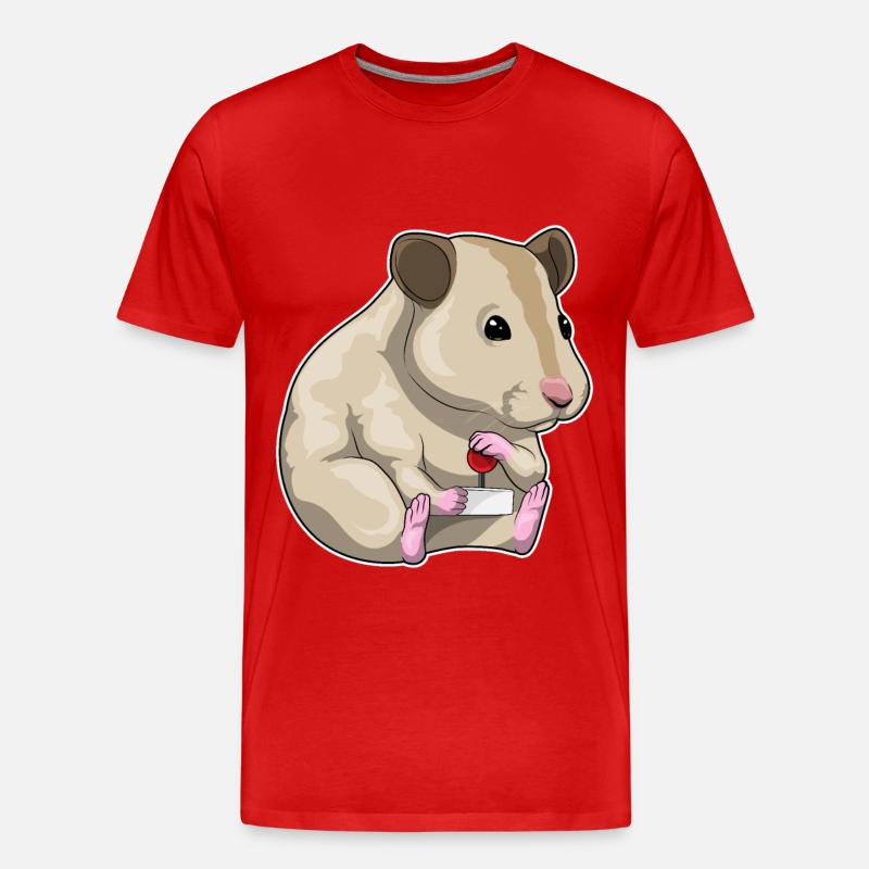 Hamster Gamer Controller - Männer Premium Bio T-Shirt - Rot