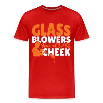Glassblowers Have A Lot Of Cheek Glassblowing - Men's Premium Organic T-Shirt - red - Front - Damien (186cm)