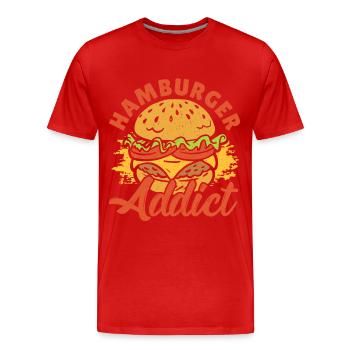Hamburger Addict Hamburger Fast Food Lover - T-shirt bio Premium Homme - rouge - Devant - Damien (186cm)