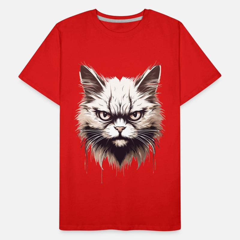 Chat agacé Chat Face Evil House Chat T-shirt bio Premium Homme