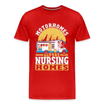 Camping-cars devant les maisons de retraite - T-shirt bio Premium Homme - rouge - Devant - Damien (186cm)