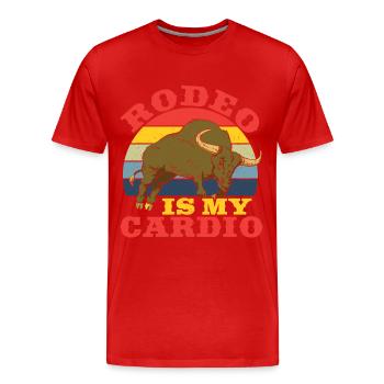 Rodeo Is My Cardio Rodeo Bullriding - Men's Premium Organic T-Shirt - red - Front - Damien (186cm)