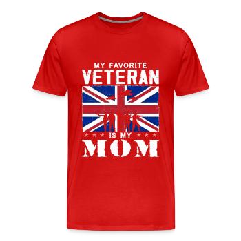 Mein Lieblingsveteran ist meine Mutter - Männer Premium Bio T-Shirt - Rot - Vorne - Damien (186cm)