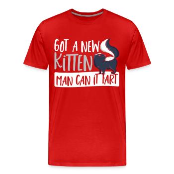 J’ai reçu un nouveau chaton, l’homme peut le faire - T-shirt bio Premium Homme - rouge - Devant - Damien (186cm)